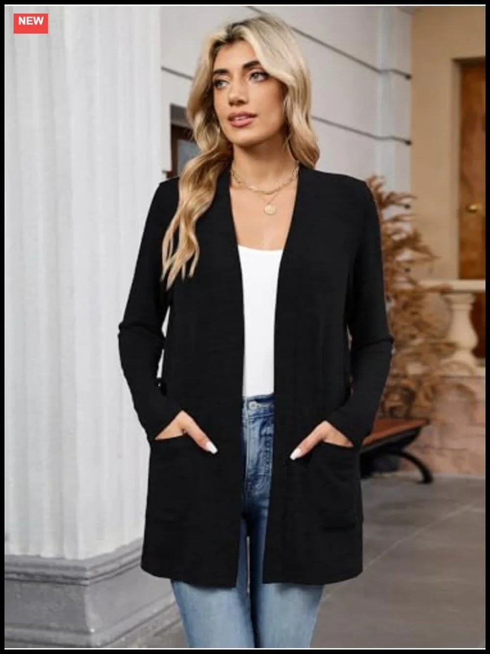 Lightweight Long Sleeve Cardigan with Pockets